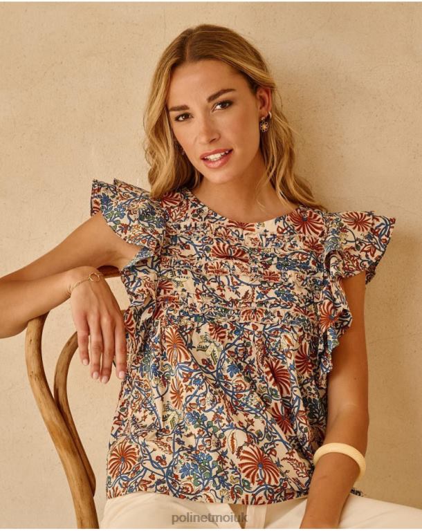 Clothing Polin et moi Top Ruffled Tiberia Raw J4DB6277