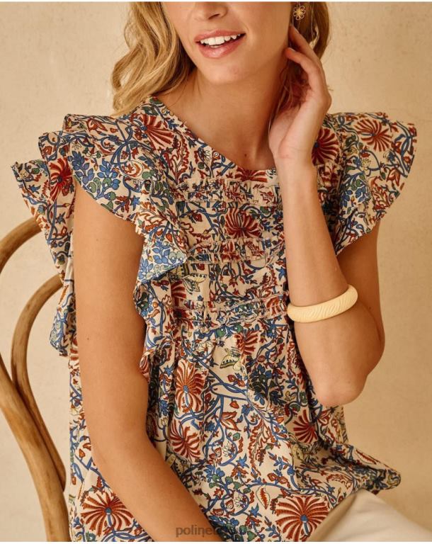 Clothing Polin et moi Top Ruffled Tiberia Raw J4DB6277