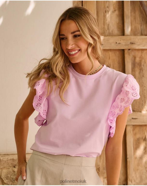 Clothing Polin et moi Top ruffle Justina Lilac J4DB6252