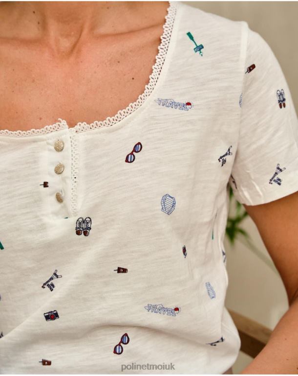 Clothing Polin et moi Yarina Travel T-shirt white J4DB6262