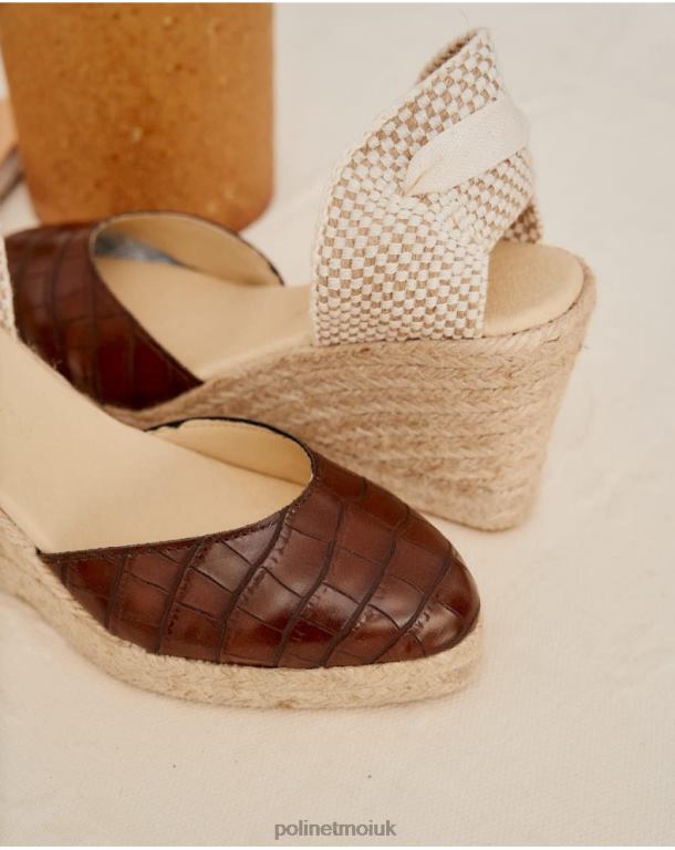 Footwear Polin et moi Espadrille Leather Rania Brown J4DB6474