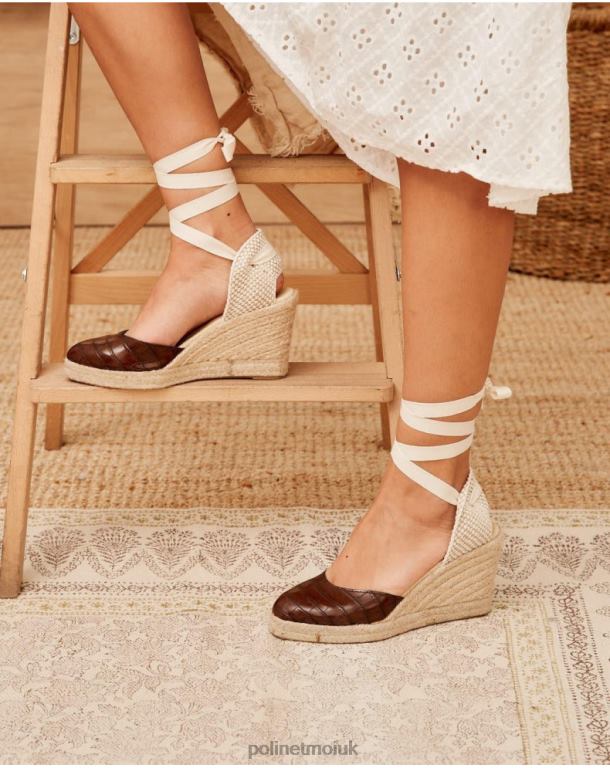 Footwear Polin et moi Espadrille Leather Rania Brown J4DB6474