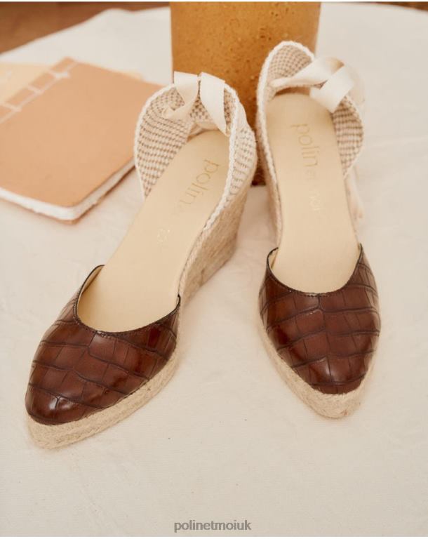 Footwear Polin et moi Espadrille Leather Rania Brown J4DB6474