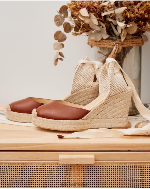 Footwear Polin et moi Espadrille Leather Yana Brown J4DB6456