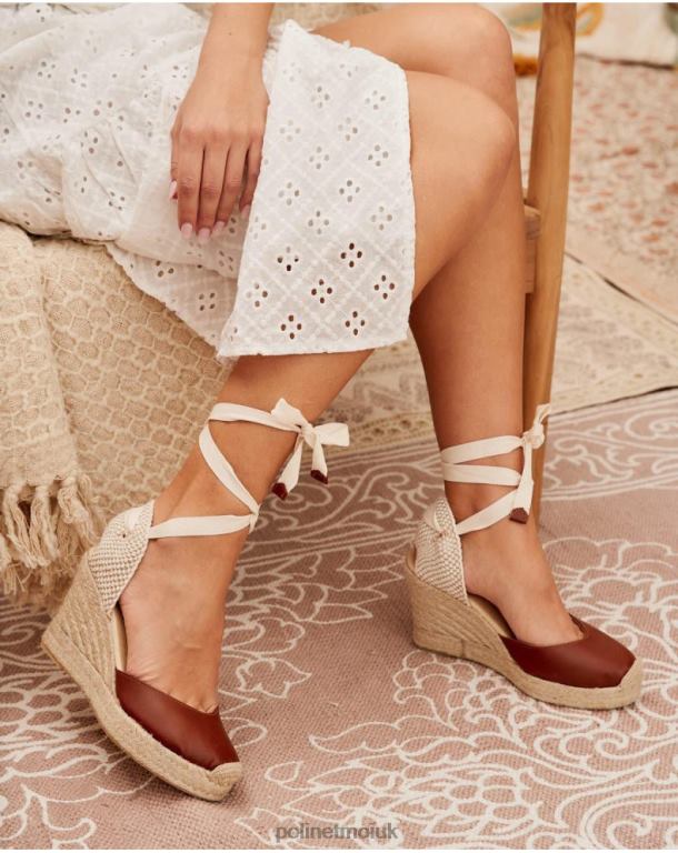 Footwear Polin et moi Espadrille Leather Yana Brown J4DB6456