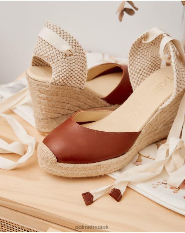 Footwear Polin et moi Espadrille Leather Yana Brown J4DB6456