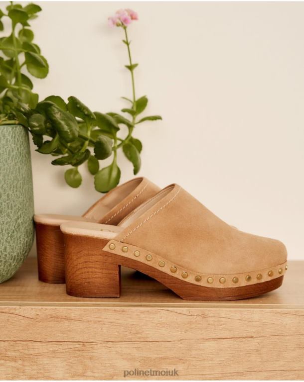 Footwear Polin et moi Clog Suede Fiorela CAMEL J4DB6470