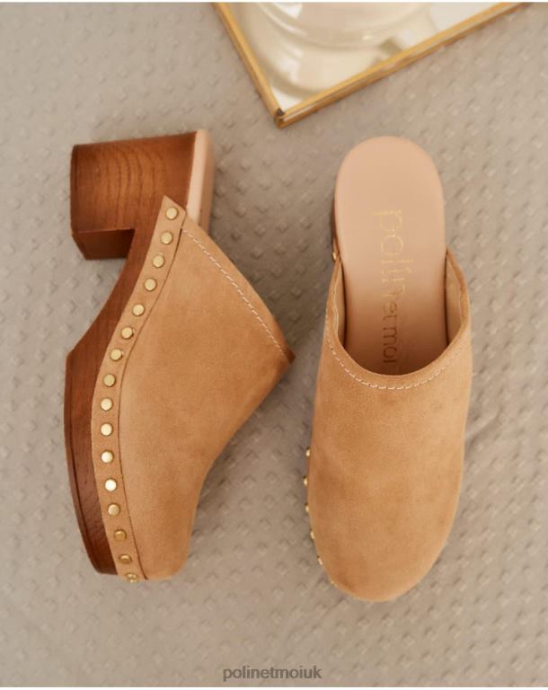 Footwear Polin et moi Clog Suede Fiorela CAMEL J4DB6470