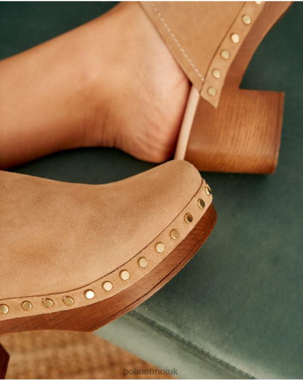 Footwear Polin et moi Clog Suede Fiorela CAMEL J4DB6470