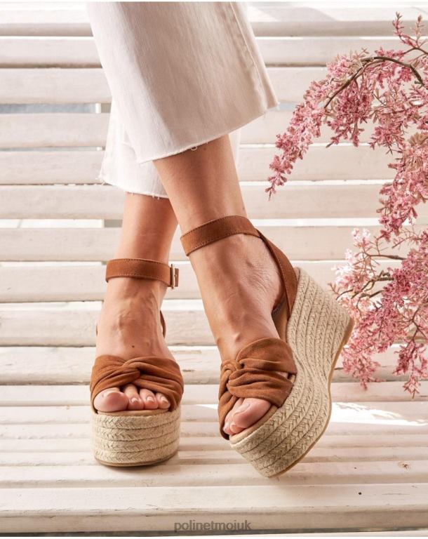 Footwear Polin et moi Yasemin Platform Sandal Brown J4DB6427